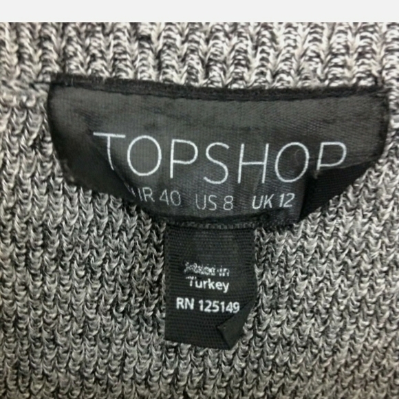 TopShop Size 8 Gray Pullover Sweater Flounce - Picture 3 of 4